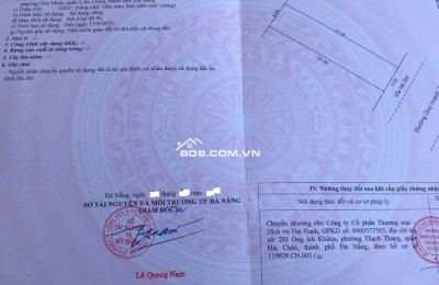 Bán 1 cặp đất đường Trần Đăng - Sát biển - 210M2